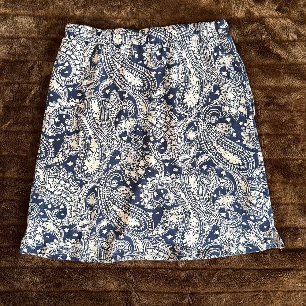 Jack‎ Smith XS/S Blue & White Paisley Print Soft Knit Skort